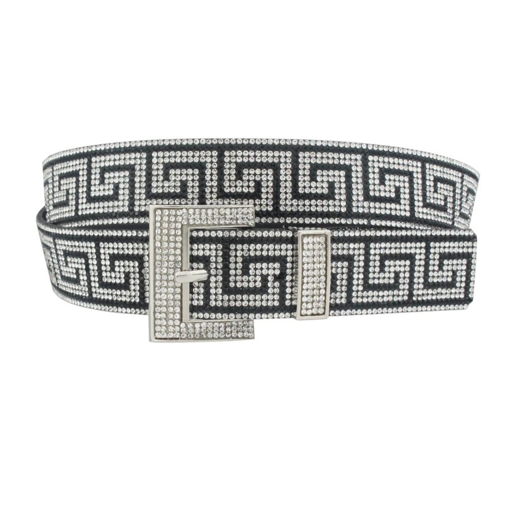 Meghan Black & Silver Rhinestone Belt